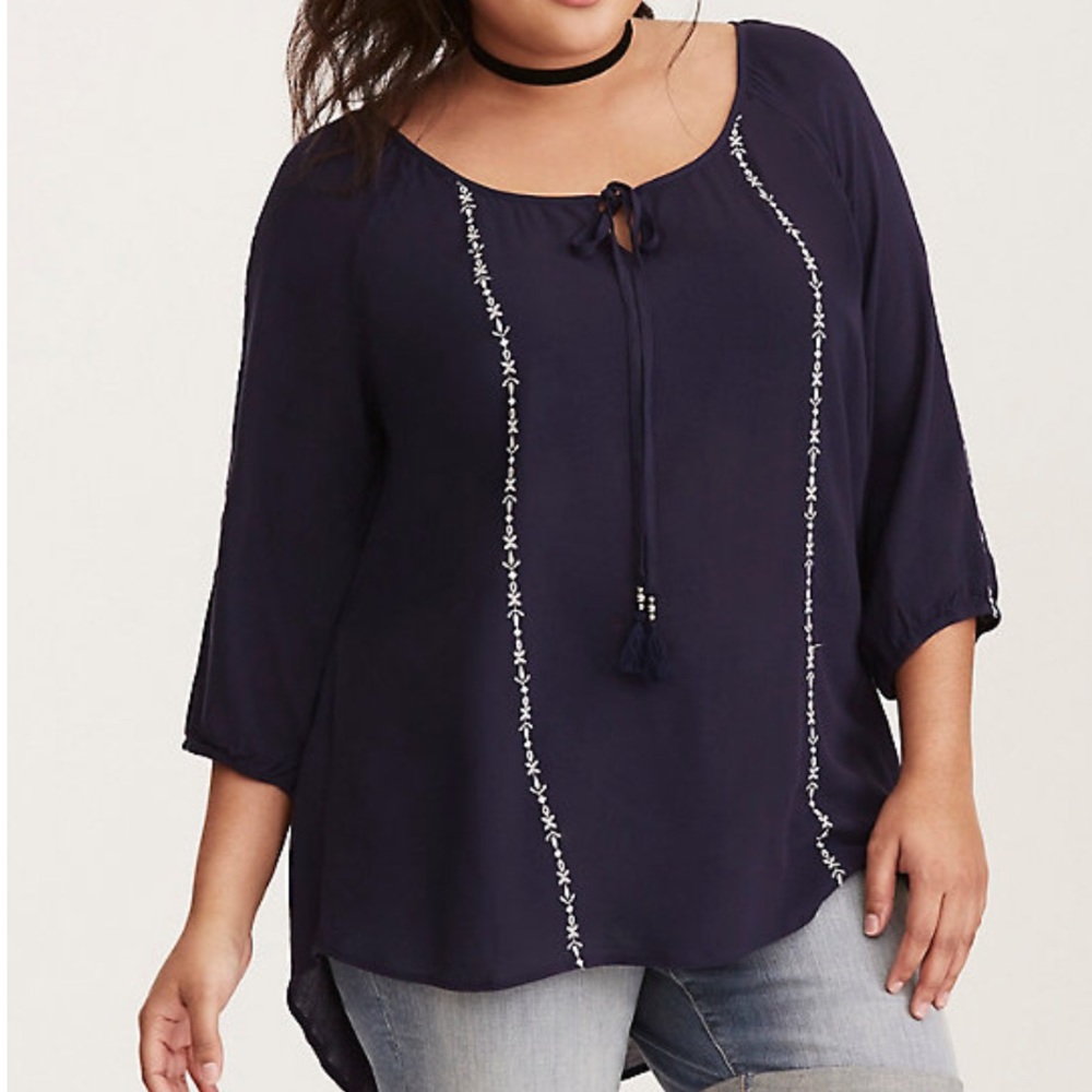 Embroidered Torrid blouse